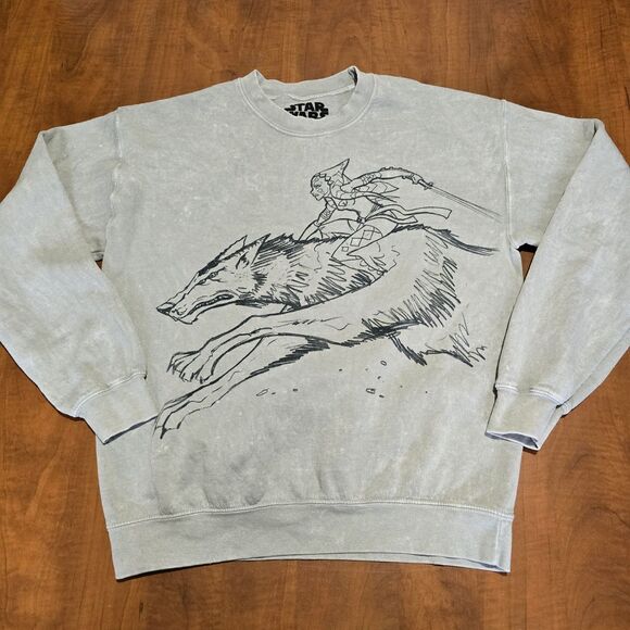 Star Wars Tops - Our Universe Star Wars Ahsoka Tano Loth Wolf Graphic Crew Neck Sweatshirt M
